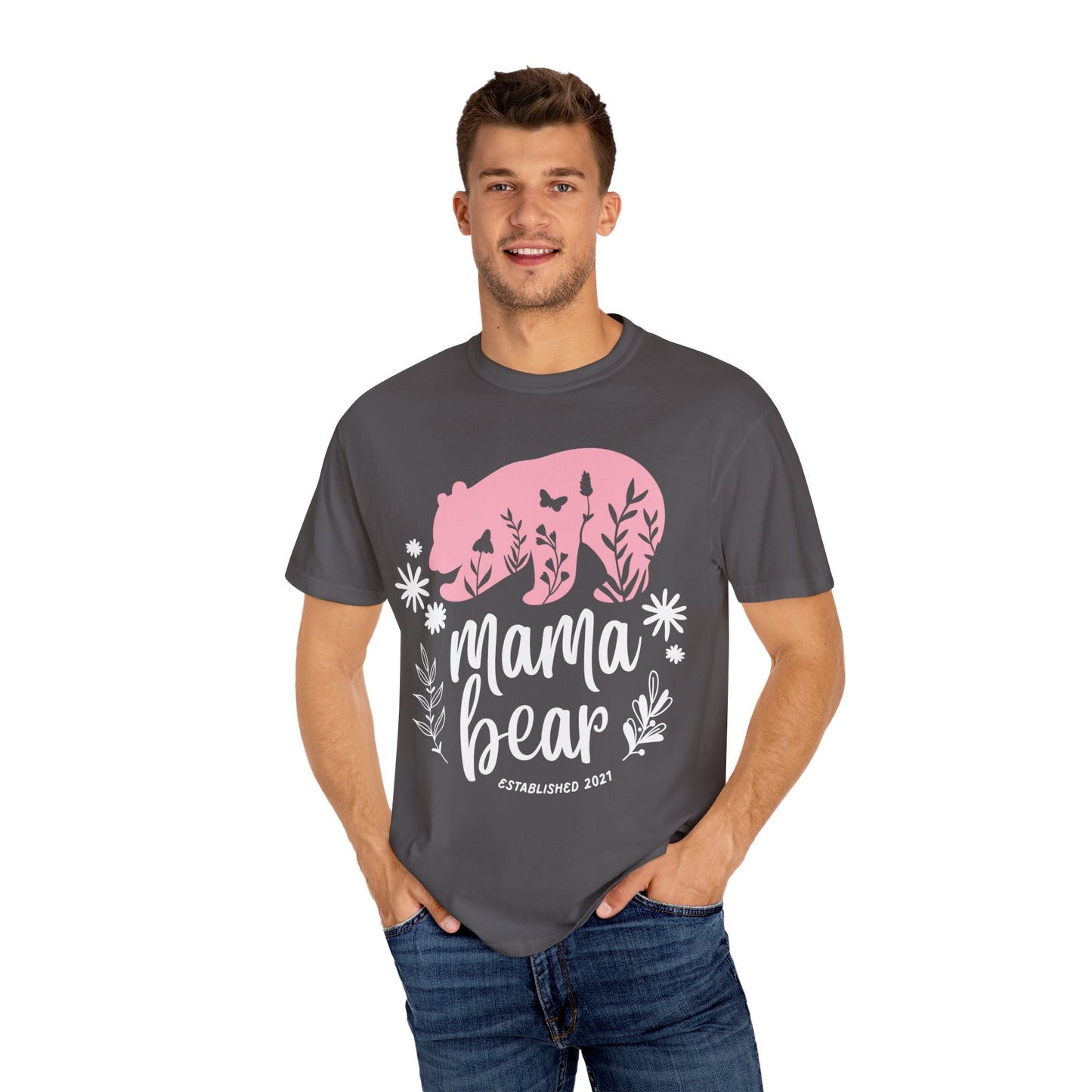 Mama Bear Unisex Garment-Dyed T-Shirt - Perfect for Moms and Nature Lovers