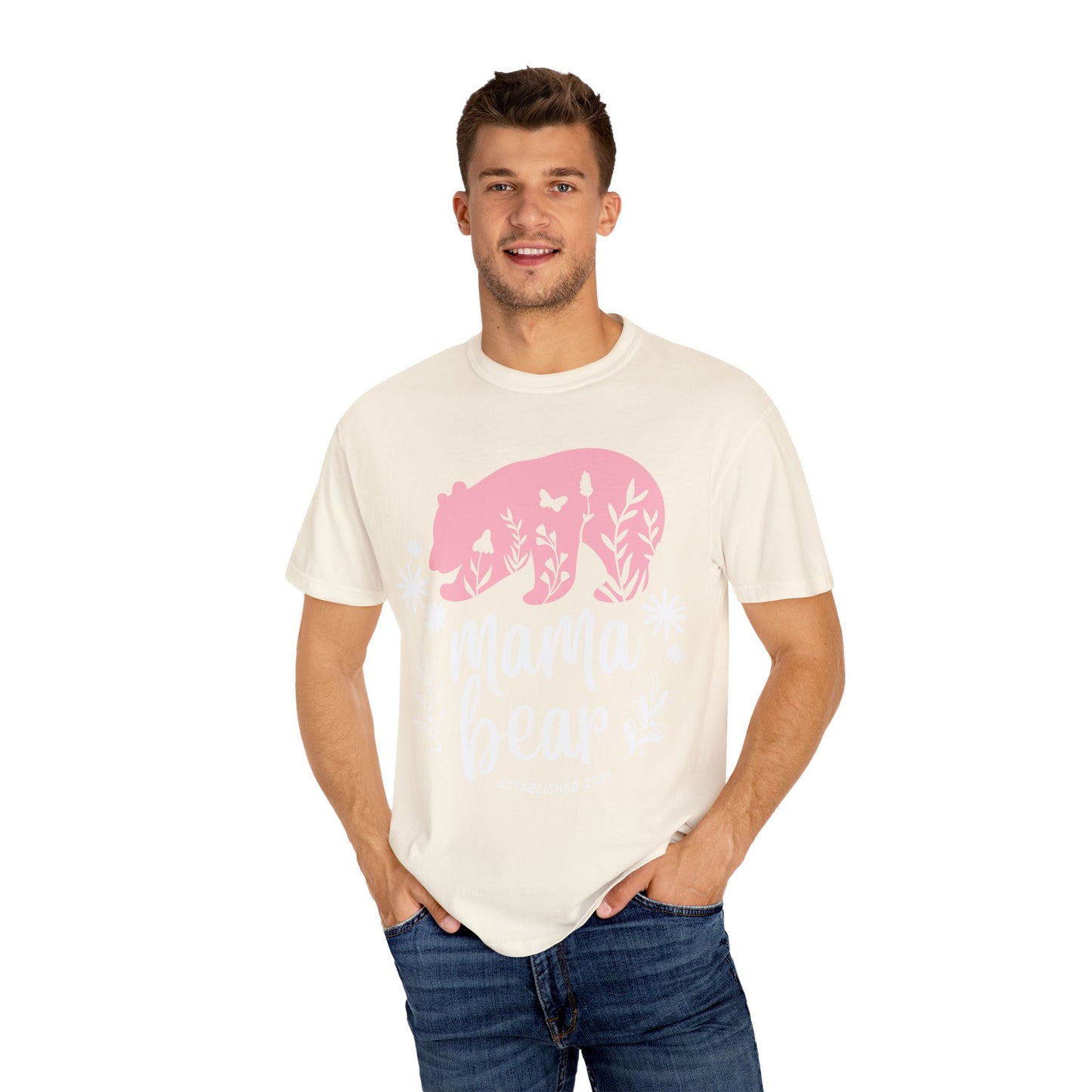 Mama Bear Unisex Garment-Dyed T-Shirt - Perfect for Moms and Nature Lovers