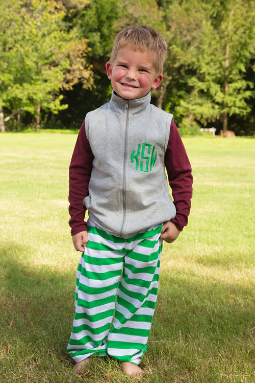 Personalized Monogrammed Embroidery Vest Fall Autumn Kids Boys Girls