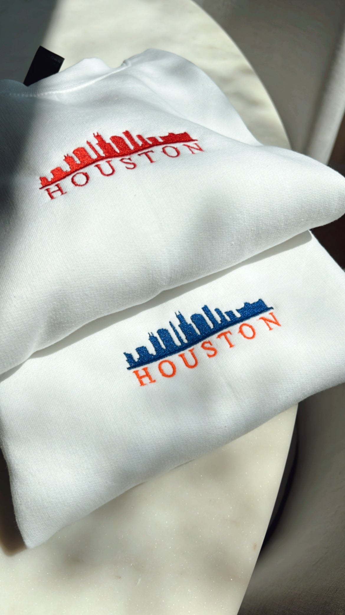 City Skyline Embroidery Custom Colors Sweatshirt Crewneck Houston Dallas Chicago Los Angeles
