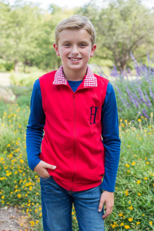 Personalized Monogrammed Embroidery Vest Fall Autumn Kids Boys Girls