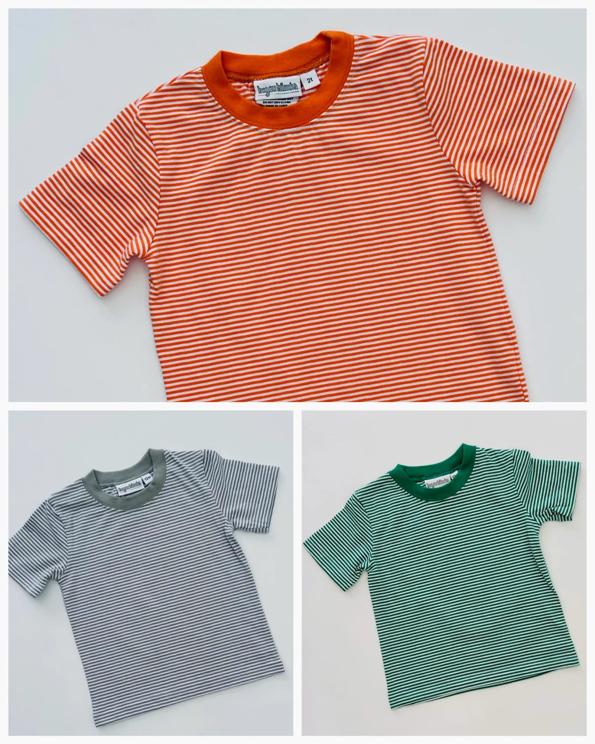 Personalized Embroidery Knit Stripe Short Sleeve Shirt