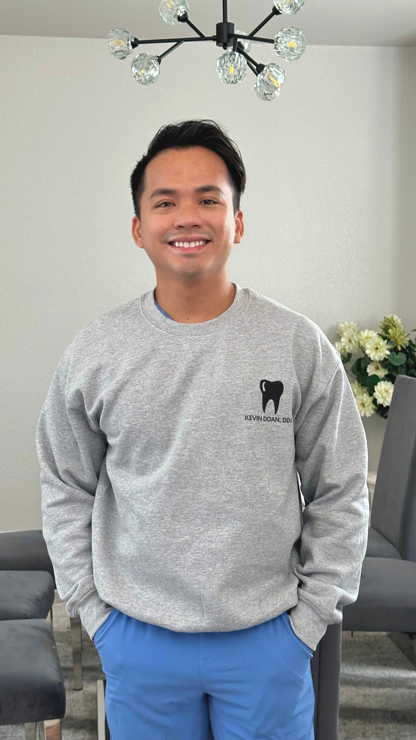 Custom Teeth Embroidery Dental Dentist Dental Hygienist Assistant Sweatshirt Crewneck