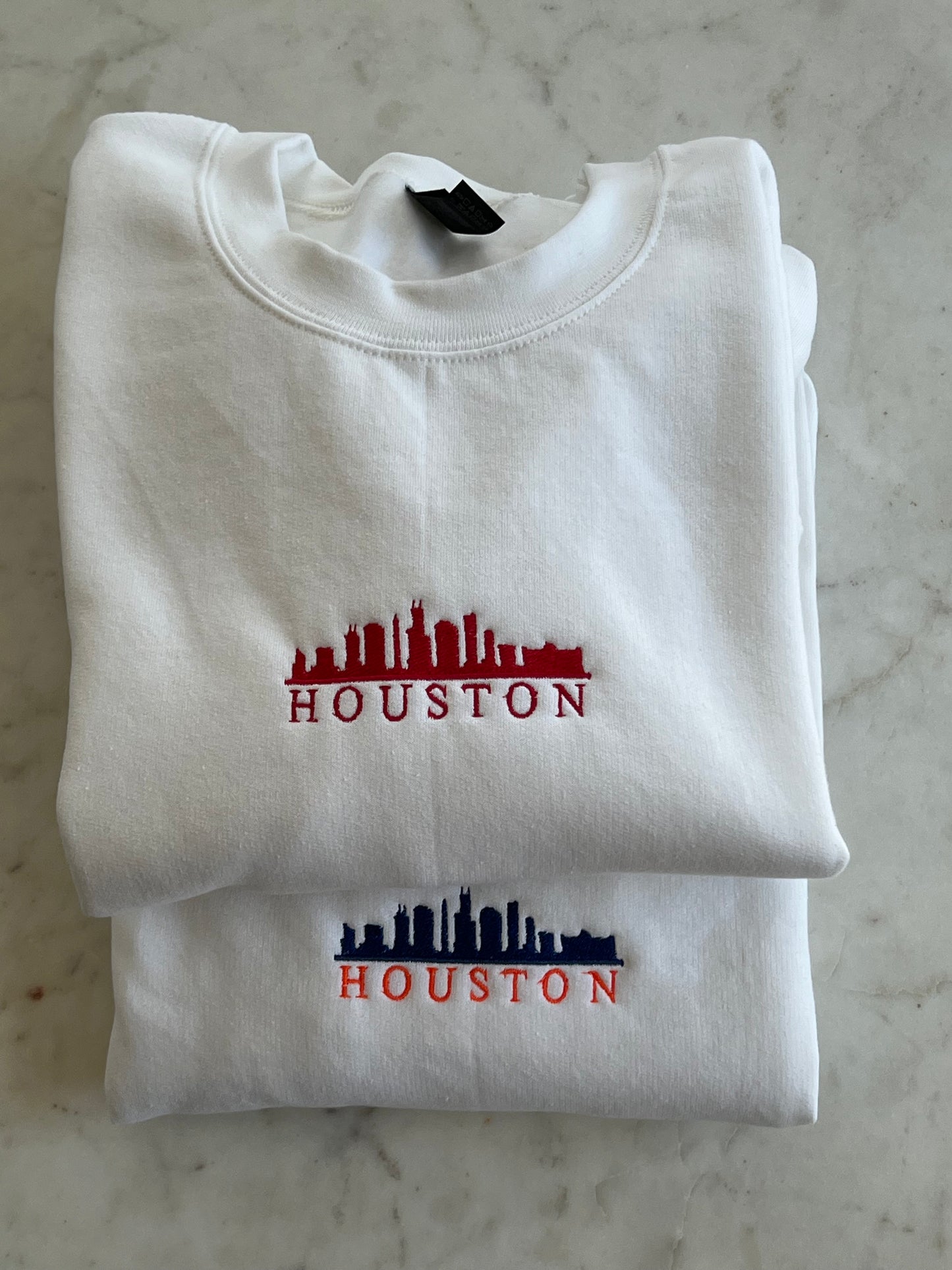 City Skyline Embroidery Custom Colors Sweatshirt Crewneck Houston Dallas Chicago Los Angeles