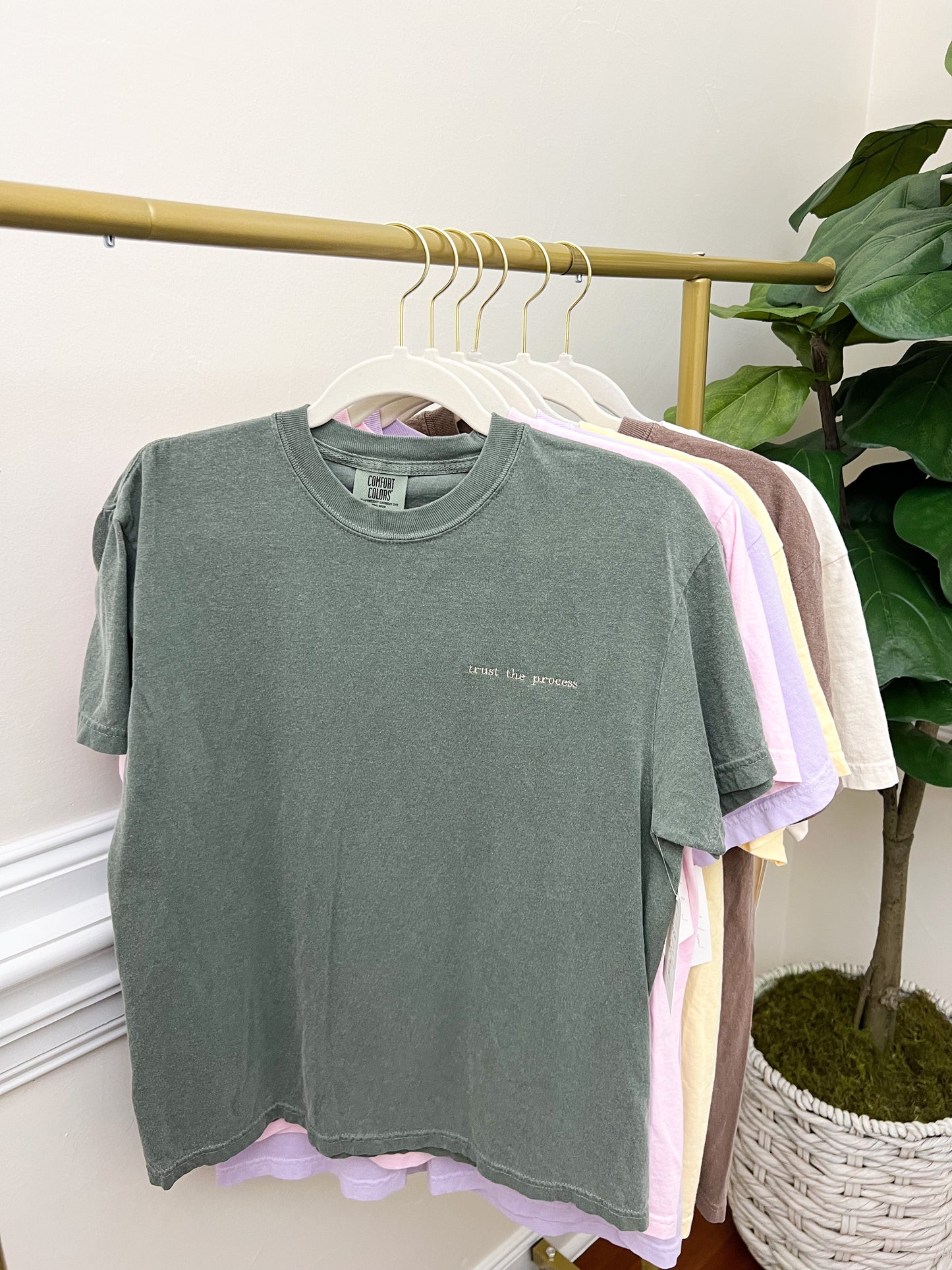 Trust The Process Embroidery Faith Based Tee Christian Catholic Tshirts