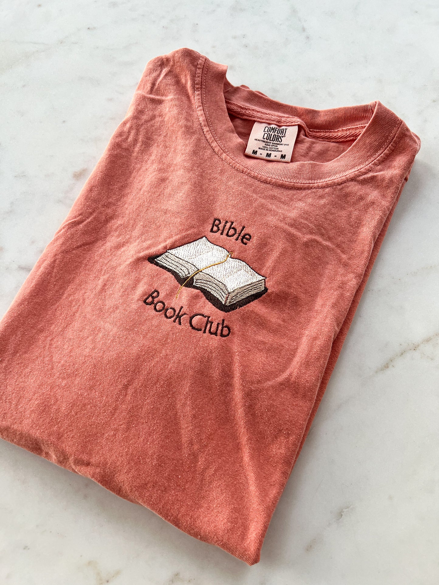 Bible Book Club Embroidery Faith Based Tee Christian Catholic Tshirts