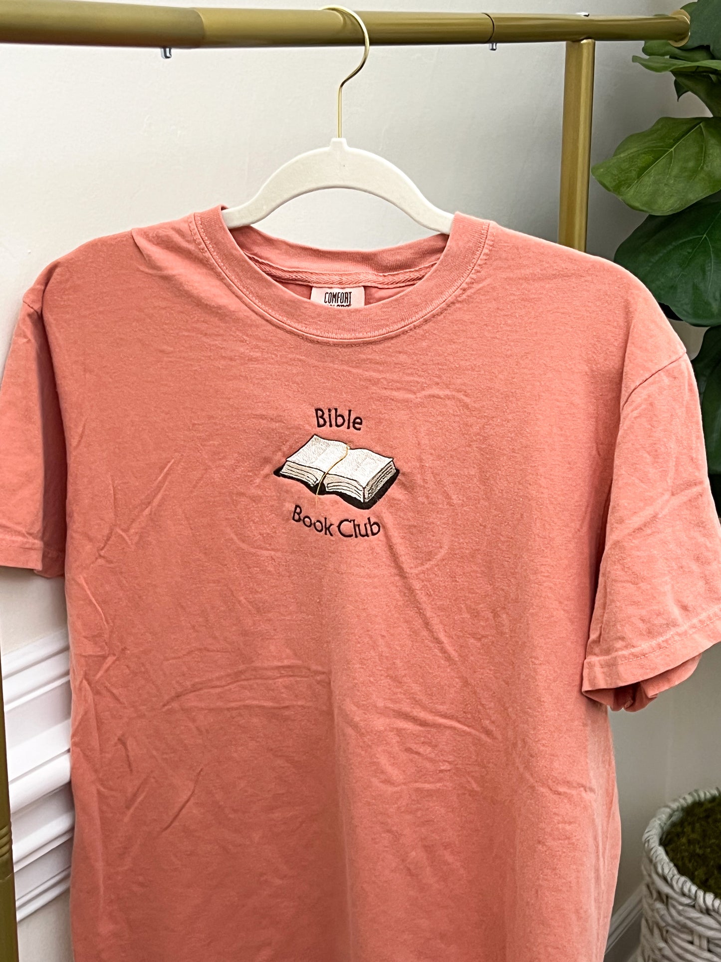 Bible Book Club Embroidery Faith Based Tee Christian Catholic Tshirts