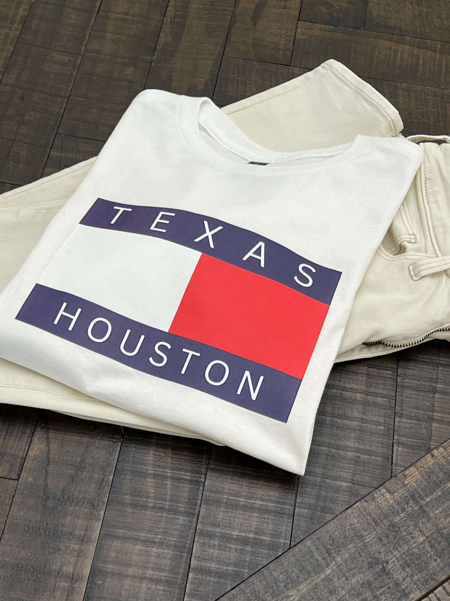 Houston Texas Flag Tommy Hilfiger Gildan Tshirt