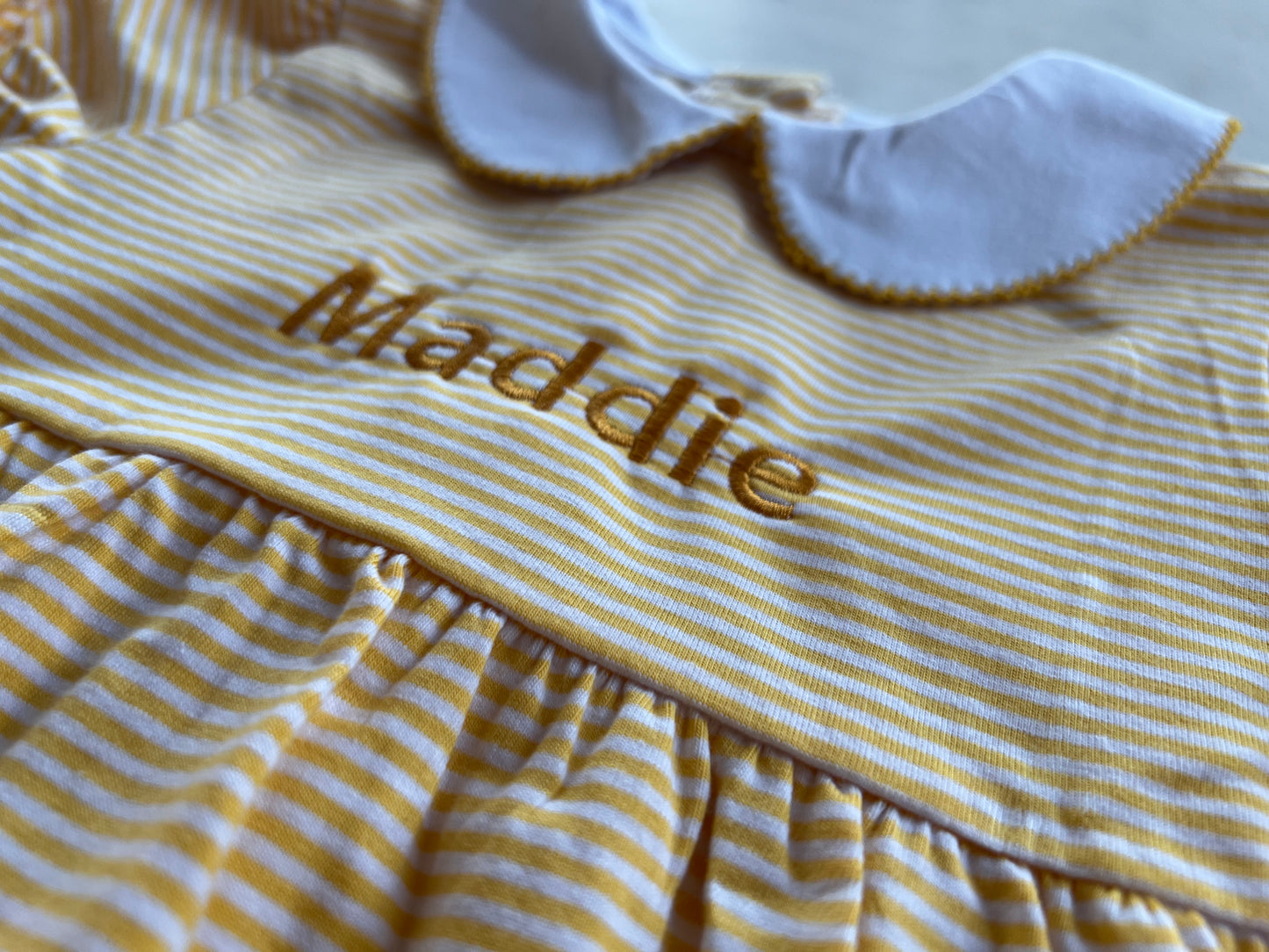 Personalized Knit Stripe Peter Pan Collar Dress