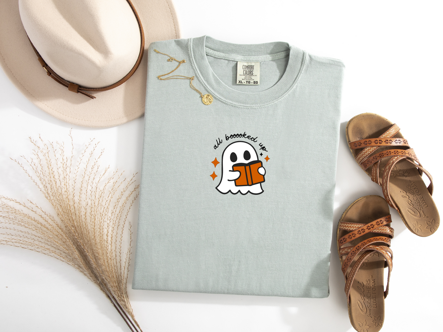 All Booked Up Ghost Falloween Halloween Tshirt