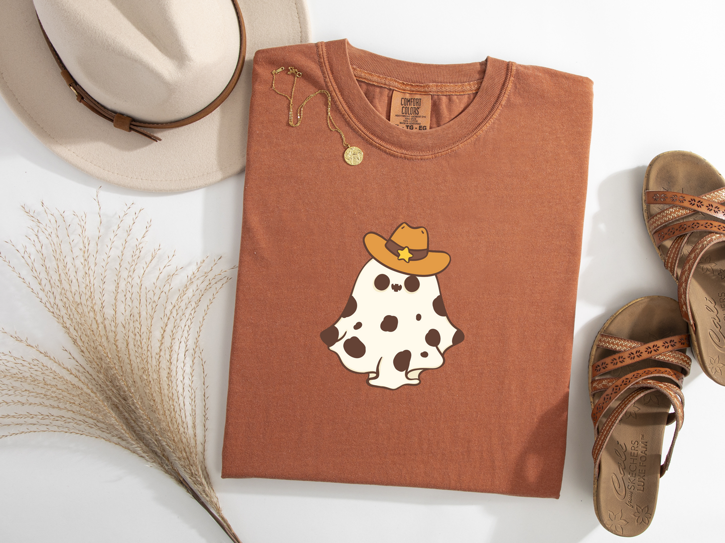 Cowboy Cowgirl Ghost Falloween Halloween Tshirt