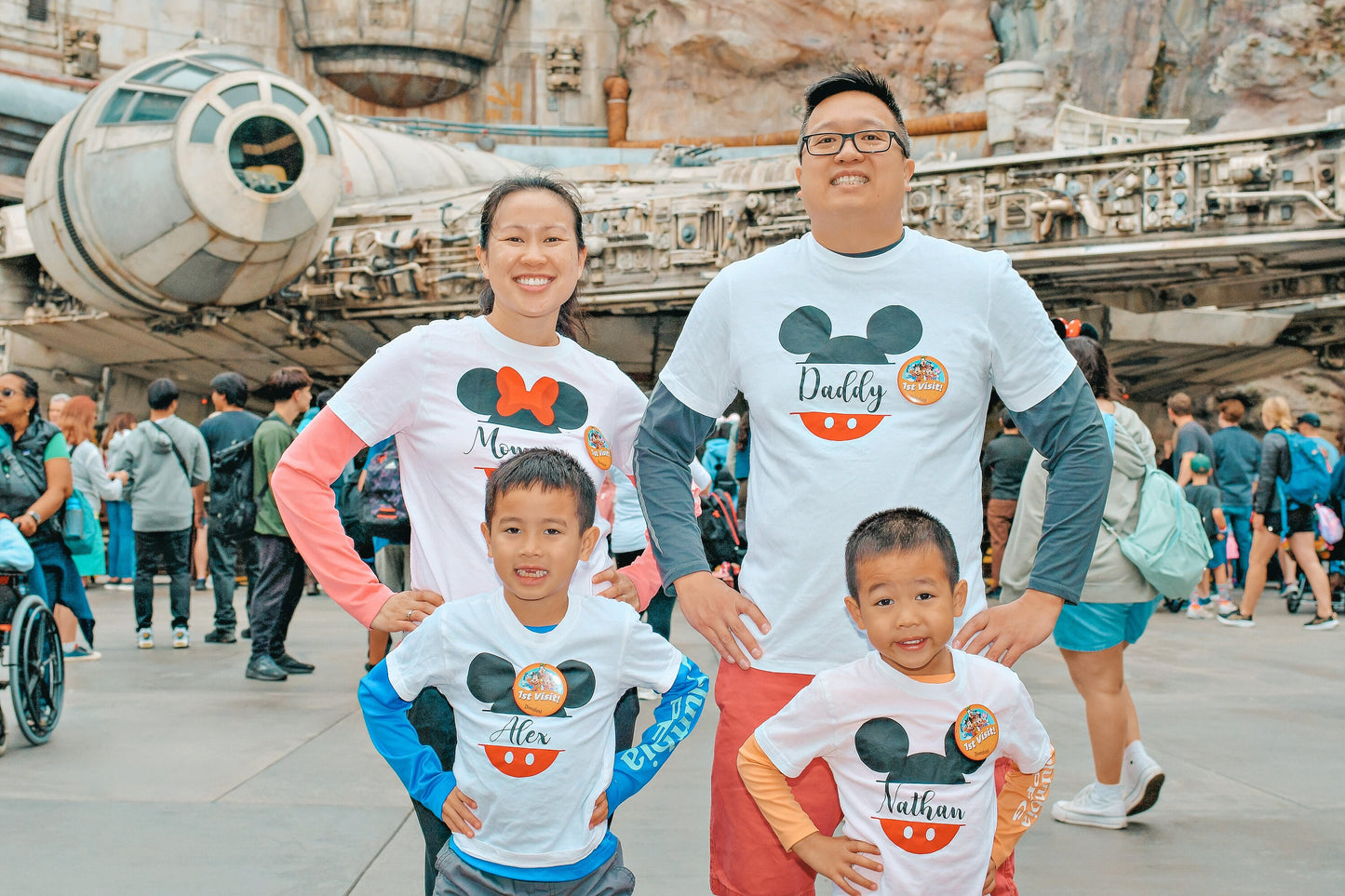 Family Personalized Disney T-Shirts Happiest Place on Earth Kids Parents Grandparents