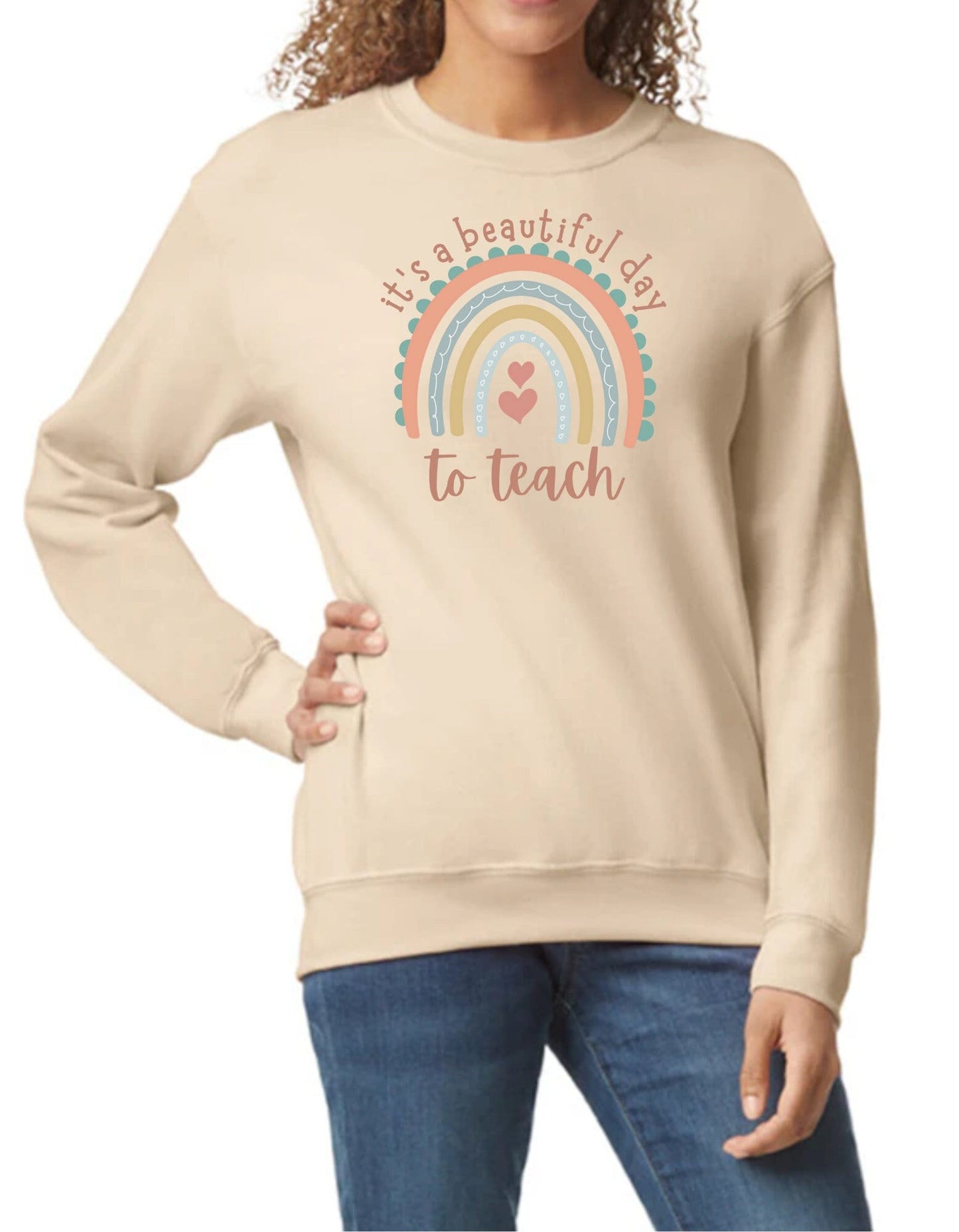 It's A Beautiful Day to Teach Sweatshirt for Teachers Counselors Gift Idea