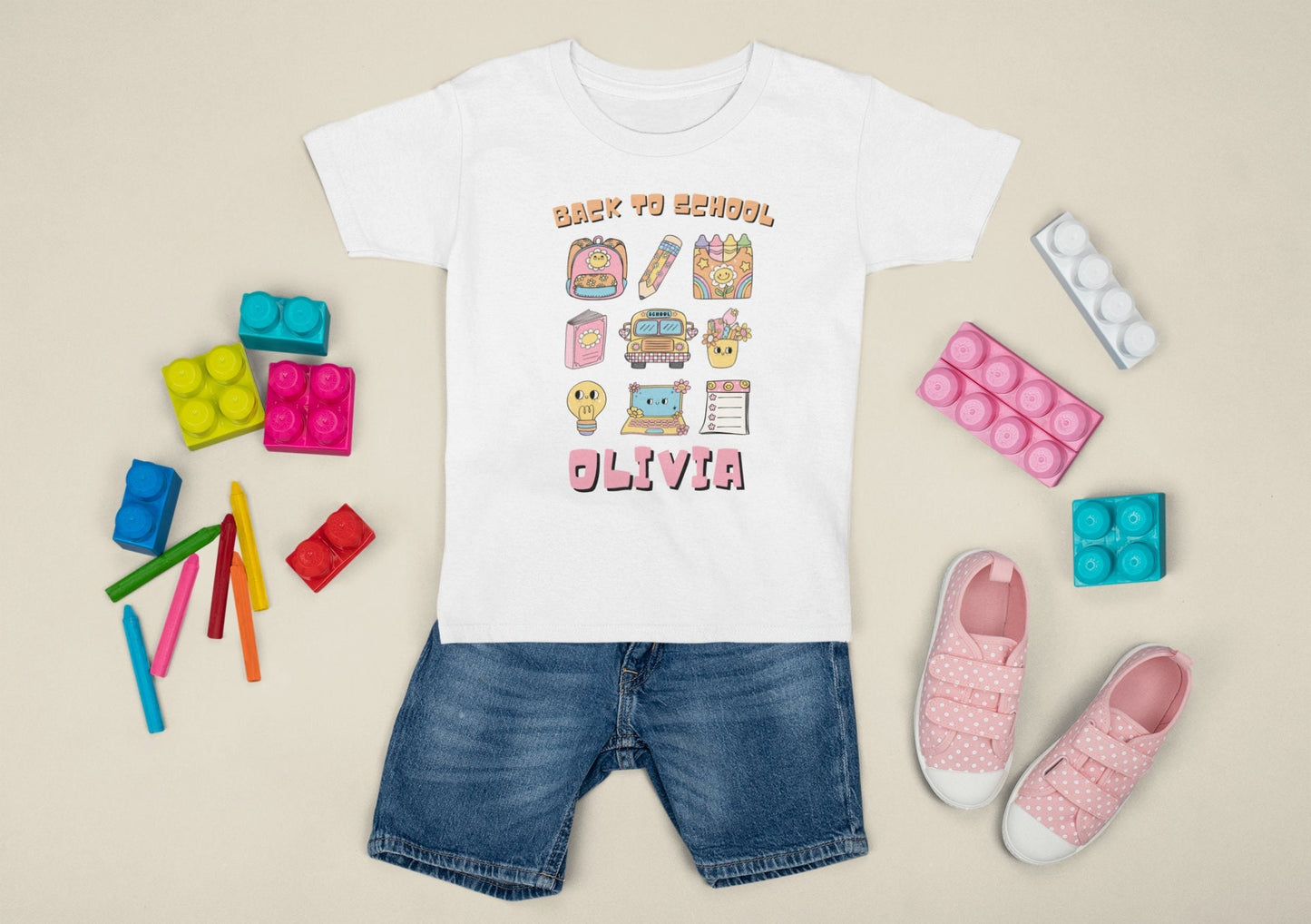 Back To School Name Blocks First Day of School Shirt Student Gift Idea