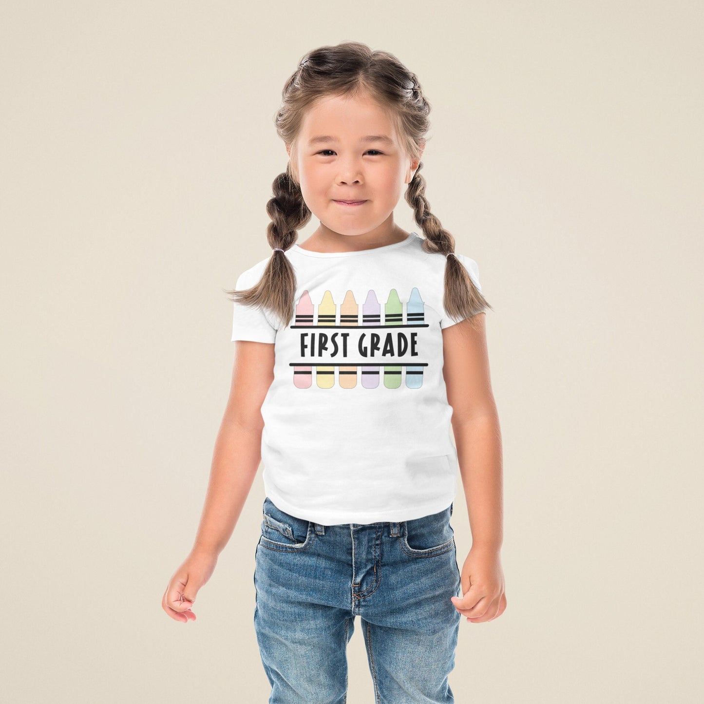 First Grade Crayon Crayola Tshirt First Day of School Gift Idea