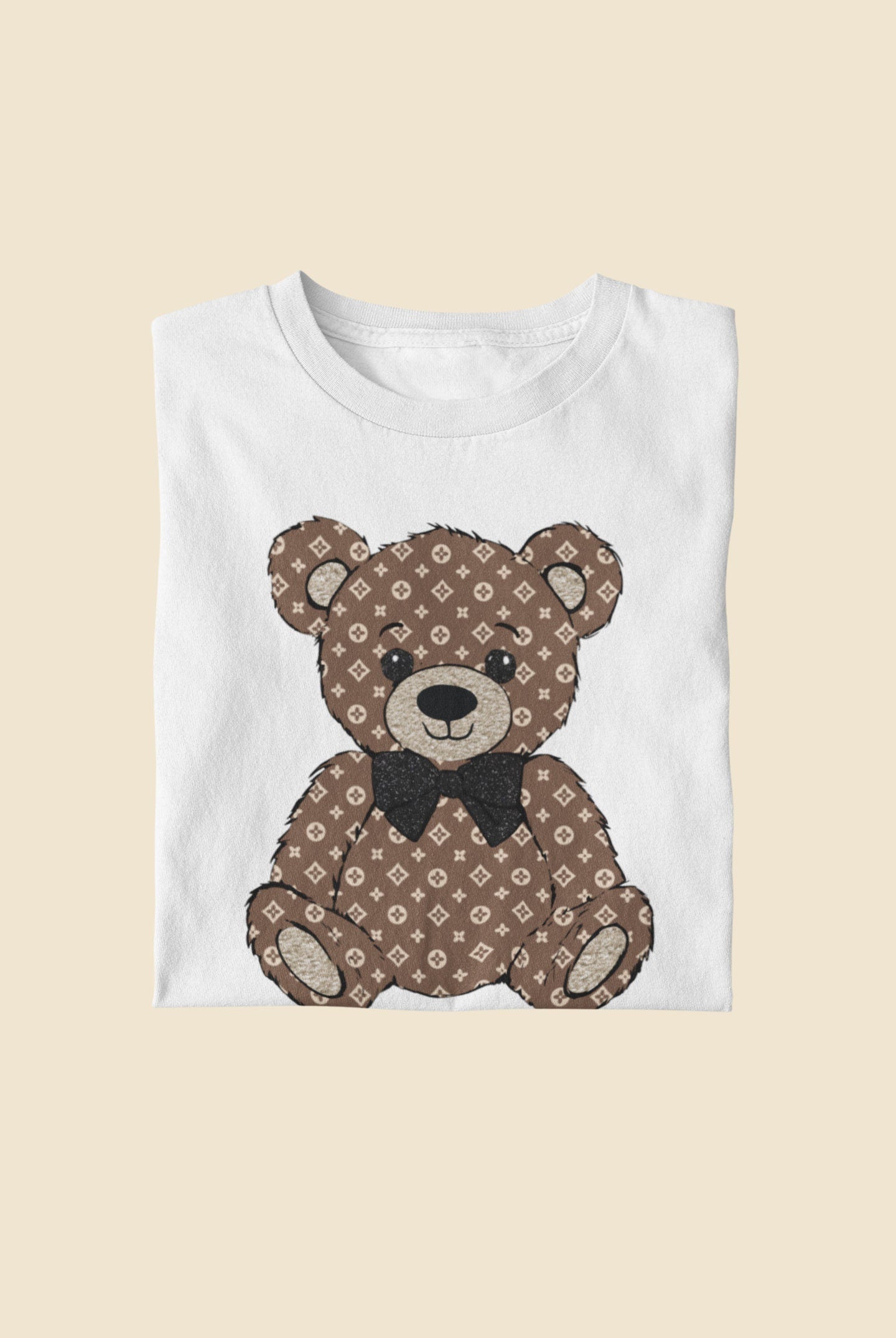 Luxury Brown Bear With Black Bow Tshirt Sweatshirt Unisex Travel Gift