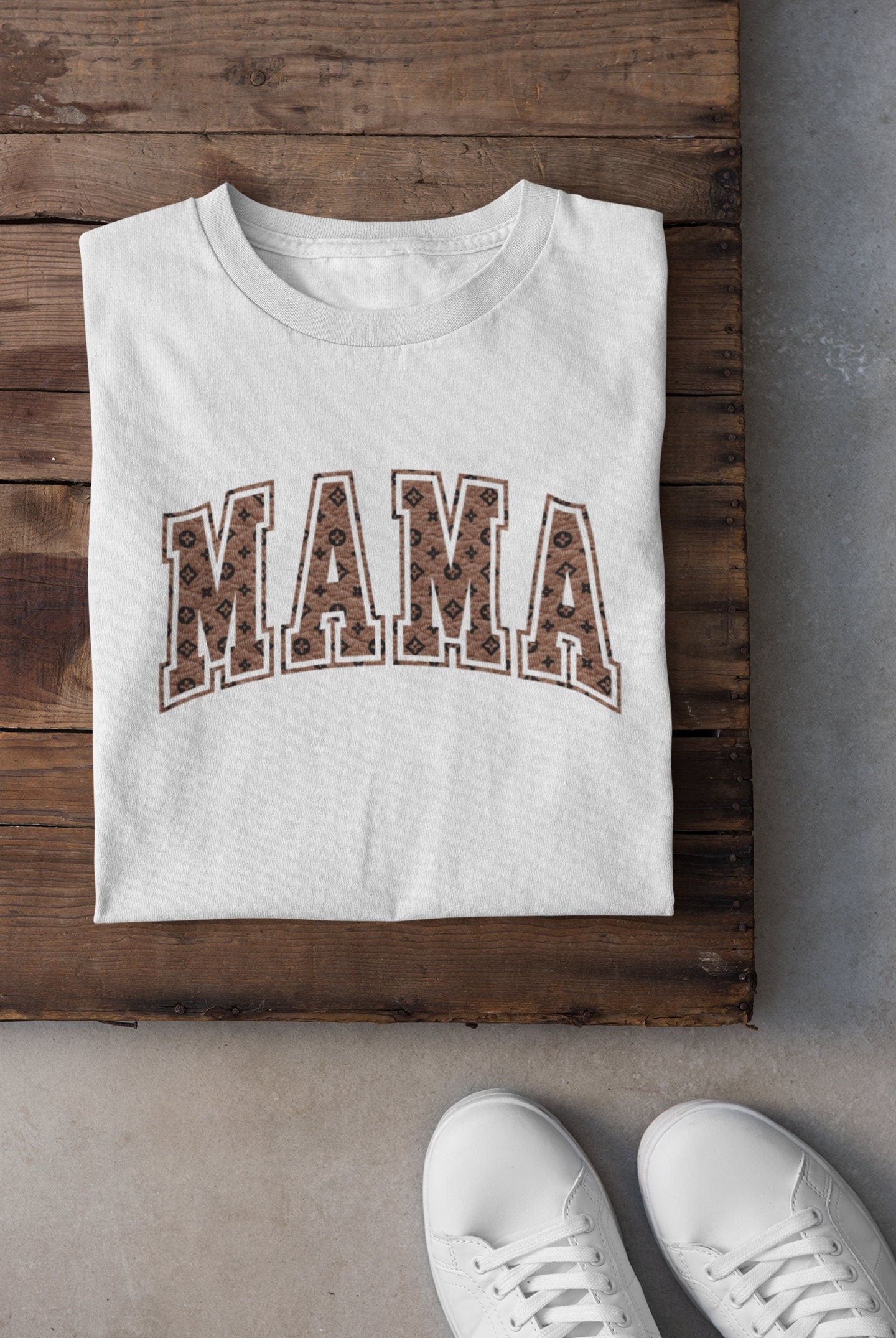 Block Letters Brown Words Mama Designer Luxury Soft Tshirt Sweatshirt