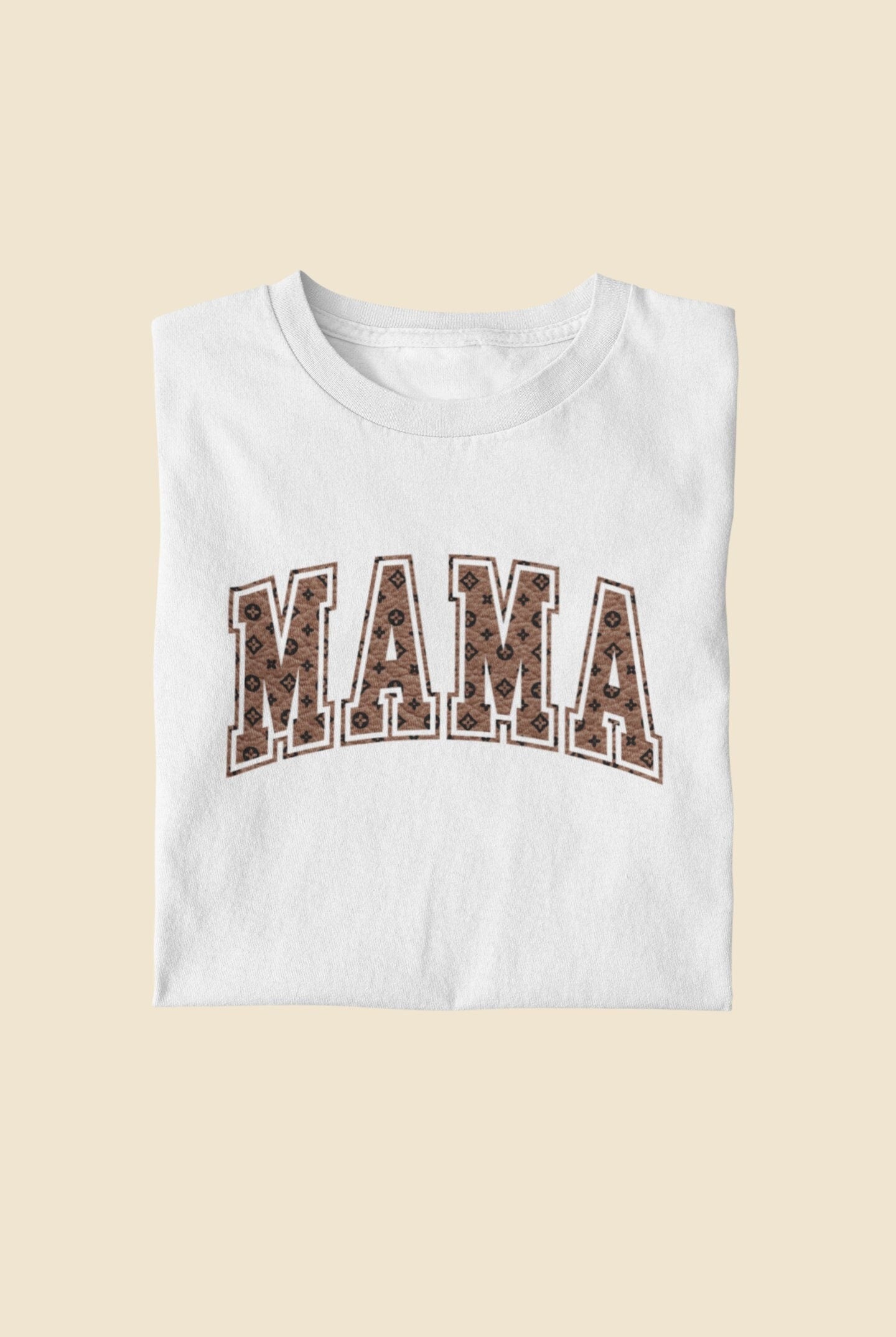 Block Letters Brown Words Mama Designer Luxury Soft Tshirt Sweatshirt