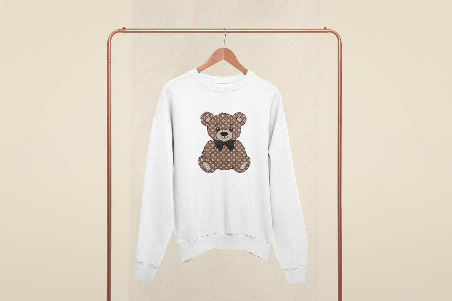 Luxury Brown Bear With Black Bow Tshirt Sweatshirt Unisex Travel Gift