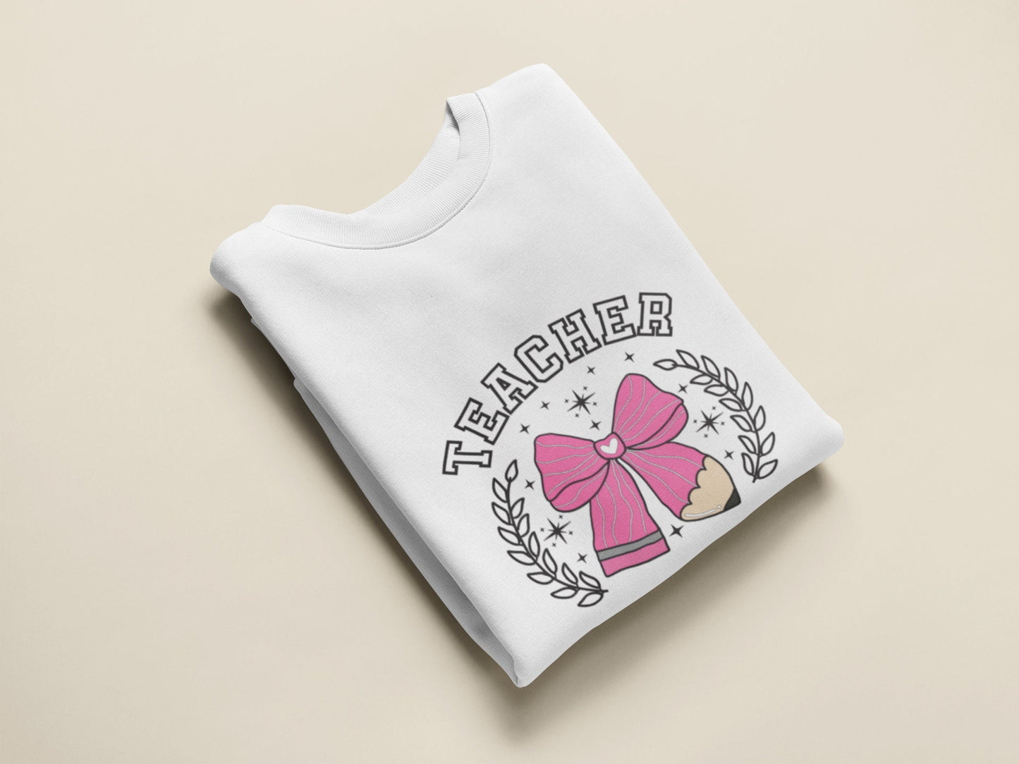 Pink Pencil Bow Teacher Tshirt Back to School First Day