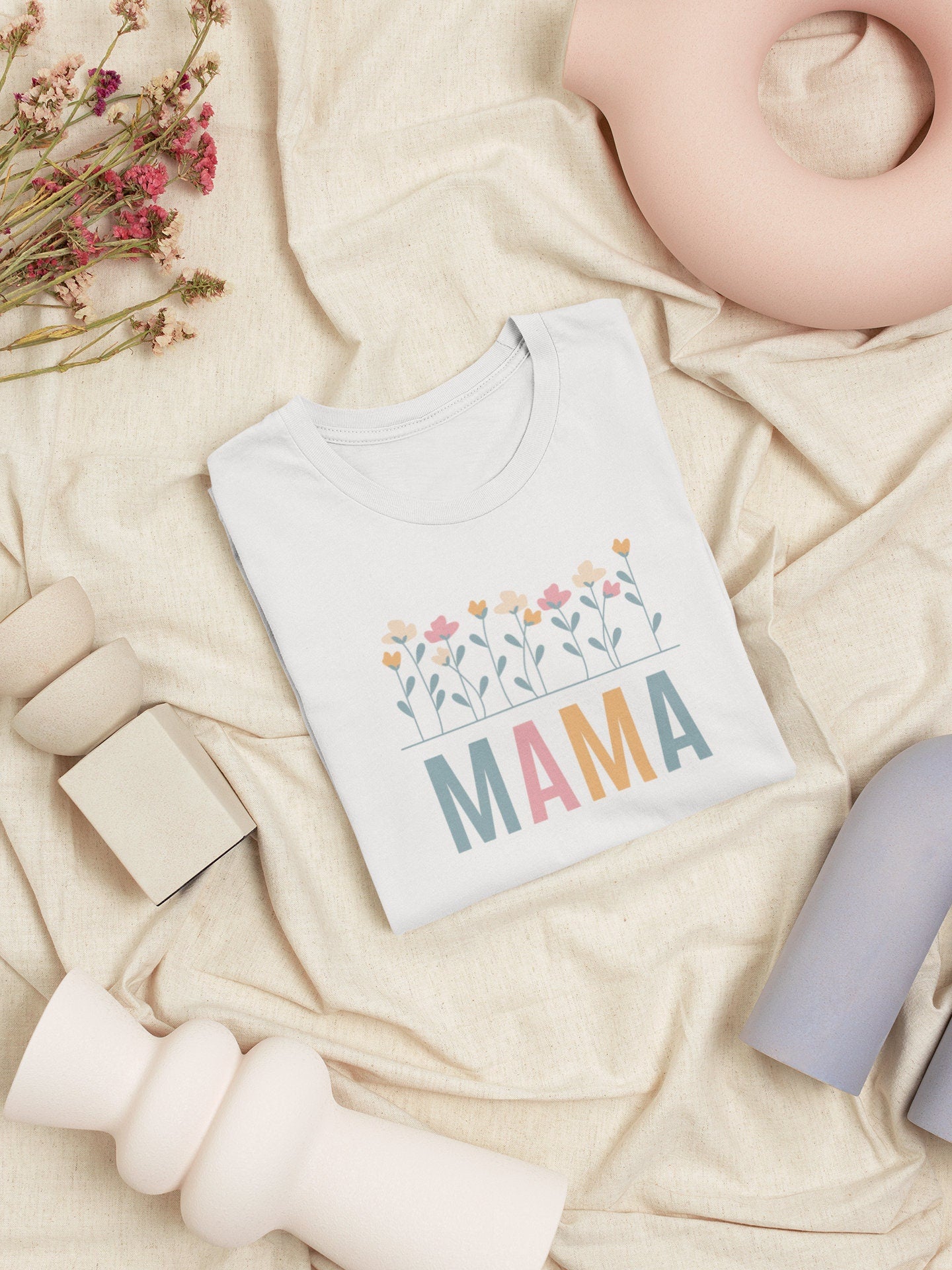 Flower Mama Mom Tshirt Gift Idea Teacher Mother's Day