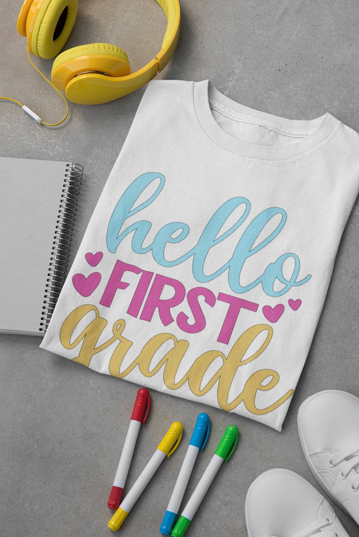 Hello First Grade Back To School T-shirt First Day of School Teachers Students Gift Idea