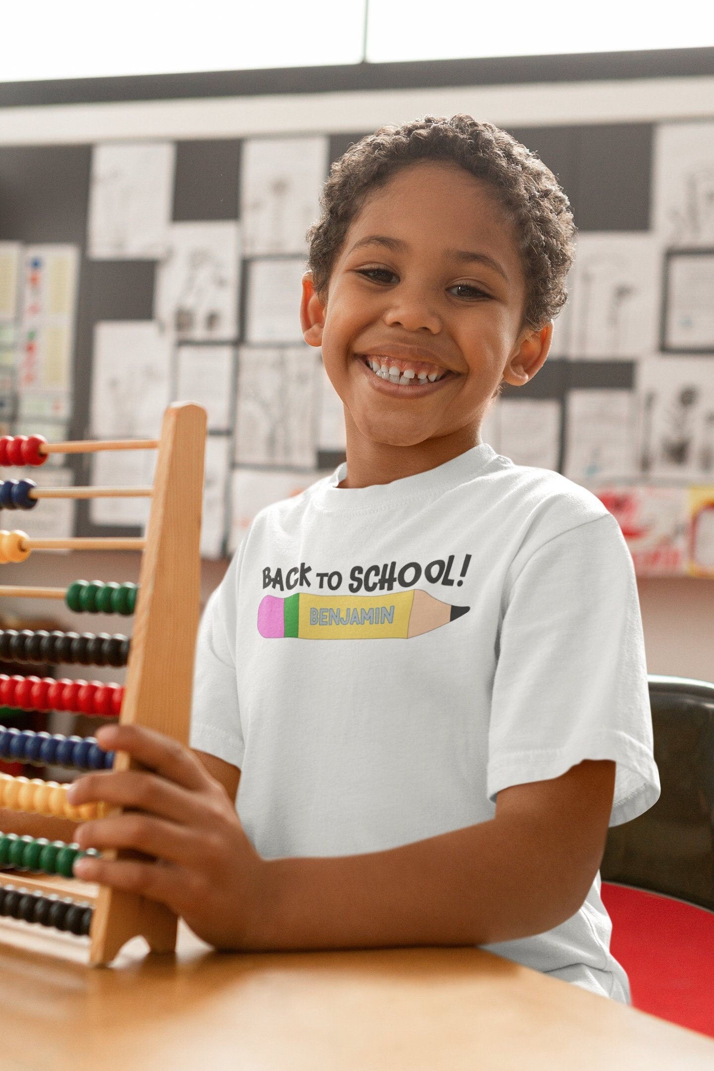 Back To School Pencil Name Tshirt Kids First Day of School