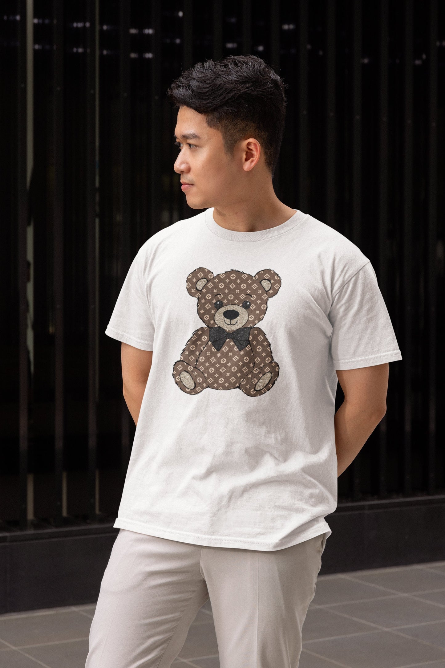 Luxury Brown Bear With Black Bow Tshirt Sweatshirt Unisex Travel Gift