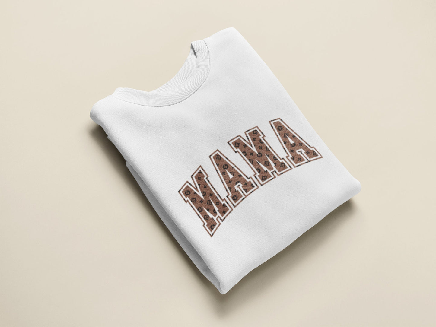 Block Letters Brown Words Mama Designer Luxury Soft Tshirt Sweatshirt