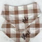 Custom Name Embroidery for Pet Bandana Brown and White Plaid