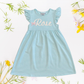 Custom Easter Flutter Sleeve Dress - Embroidered Girls & Babies Easter Sunday Dress