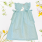 Easter Seersucker Side Tie Dress - Embroidered Girls & Babies Easter Sunday Dress