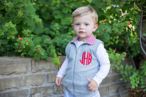 Personalized Monogrammed Embroidery Vest Fall Autumn Kids Boys Girls