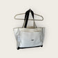 Trim Color Tote Bag with Front Pocket and Inside Zipper Pocket