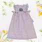 Easter Seersucker Side Tie Dress - Embroidered Girls & Babies Easter Sunday Dress